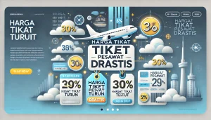 Harga Tiket Pesawat Turun Drastis