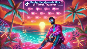 Pantai Merah Muda Hits di TikTok Traveler