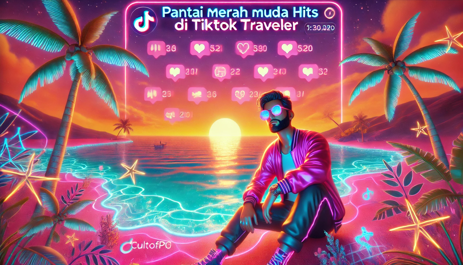 Pantai Merah Muda Hits di TikTok Traveler