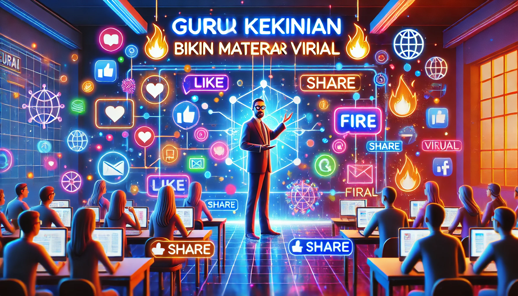 Guru Kekinian Bikin Materi Viral